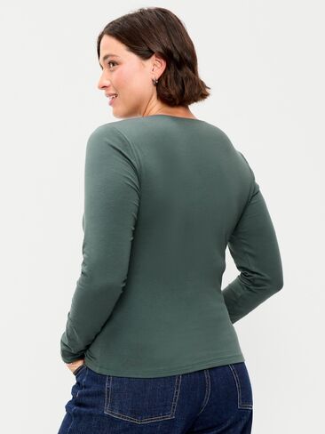 Old Navy Hug Double-Layer Crew-Neck Long-Sleeve Top - Cavernous in Kuwait