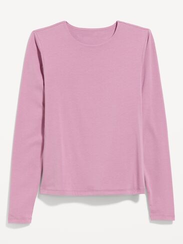 Old Navy Hug Double-Layer Crew-Neck Long-Sleeve Top - Rose Dawn in Kuwait