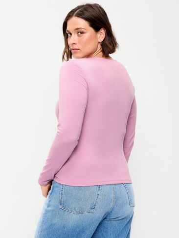 Old Navy Hug Double-Layer Crew-Neck Long-Sleeve Top - Rose Dawn in Kuwait