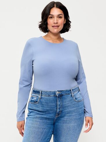 Old Navy Hug Double-Layer Crew-Neck Long-Sleeve Top - Shady Lane in Kuwait