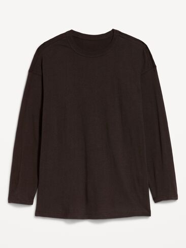 Old Navy Oversized EveryWear Long-Sleeve Tunic T-Shirt - Black Coffee in Kuwait