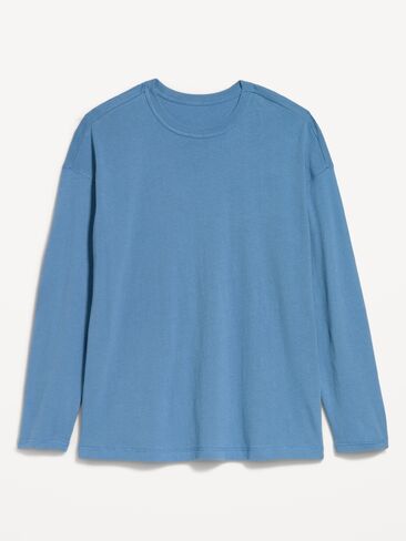 Old Navy Oversized EveryWear Long-Sleeve Tunic T-Shirt - Naturalist Blue in Kuwait