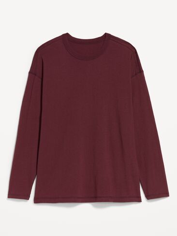 Old Navy Oversized EveryWear Long-Sleeve Tunic T-Shirt - Reddy Or Not in Kuwait