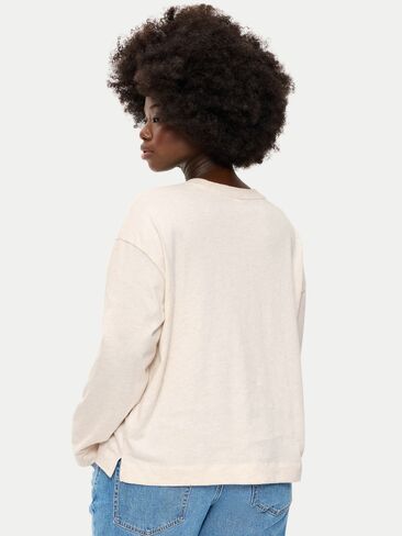 Old Navy Vintage Long-Sleeve Crew-Neck T-Shirt - Oatmeal Heather in Kuwait