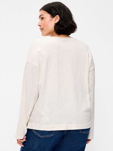 Old Navy Vintage Long-Sleeve Crew-Neck T-Shirt - Oatmeal Heather in Kuwait