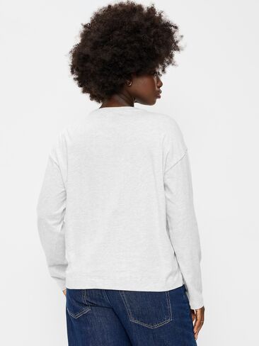 Old Navy Vintage Long-Sleeve Crew-Neck T-Shirt - Light Heather Gray in Kuwait