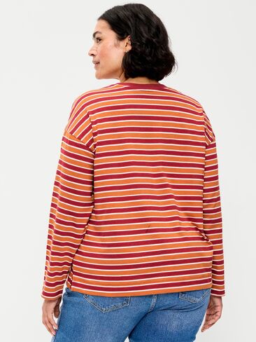 Old Navy Vintage Long-Sleeve Crew-Neck T-Shirt - Burgundy Stripe in Kuwait
