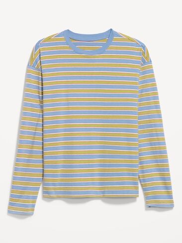 Old Navy Vintage Long-Sleeve Crew-Neck T-Shirt - Blue/Green Stripe in Kuwait