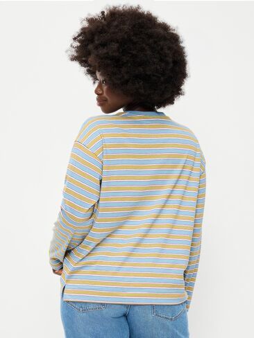 Old Navy Vintage Long-Sleeve Crew-Neck T-Shirt - Blue/Green Stripe in Kuwait
