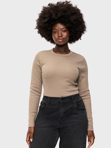 Old Navy Snug Long-Sleeve Crew-Neck T-Shirt - Chocolate Malted in Kuwait