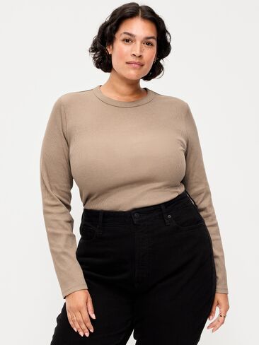 Old Navy Snug Long-Sleeve Crew-Neck T-Shirt - Chocolate Malted in Kuwait