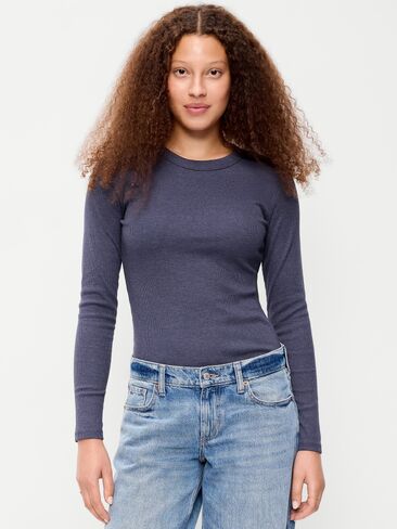 Old Navy Snug Long-Sleeve Crew-Neck T-Shirt - Volcanic Glass in Kuwait