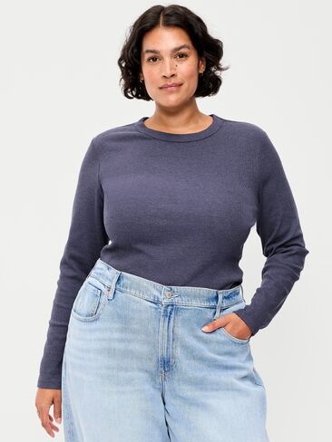 Old Navy Snug Long-Sleeve Crew-Neck T-Shirt - Volcanic Glass in Kuwait