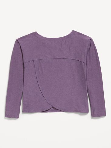 Old Navy CloudMotion Long-Sleeve Cross-Back Top for Girls - Story Dust in Kuwait