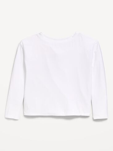 Old Navy CloudMotion Long-Sleeve Cross-Back Top for Girls - White Lilies in Kuwait