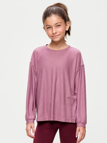 Old Navy CloudMotion Long-Sleeve Tunic T-Shirt for Girls - Rosewash in Kuwait