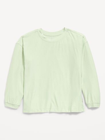 Old Navy CloudMotion Long-Sleeve Tunic T-Shirt for Girls - Soft Aloe in Kuwait