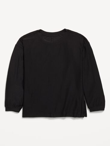 Old Navy CloudMotion Long-Sleeve Tunic T-Shirt for Girls - Black Jack in Kuwait