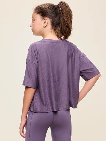 Old Navy CloudMotion Short-Sleeve Boxy T-Shirt for Girls - Story Dust in Kuwait
