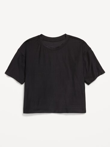 Old Navy CloudMotion Short-Sleeve Boxy T-Shirt for Girls - Black in Kuwait