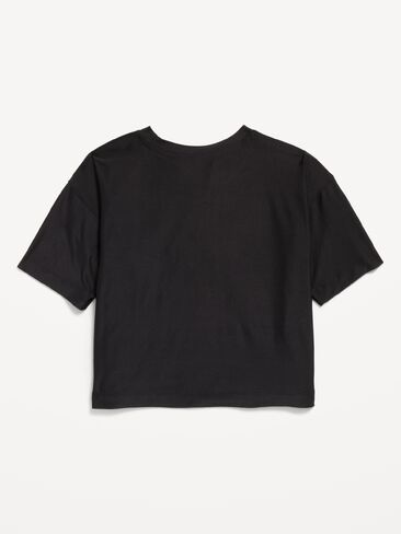 Old Navy CloudMotion Short-Sleeve Boxy T-Shirt for Girls - Black in Kuwait