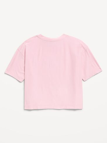 Old Navy CloudMotion Short-Sleeve Boxy T-Shirt for Girls - Pink Sky in Kuwait