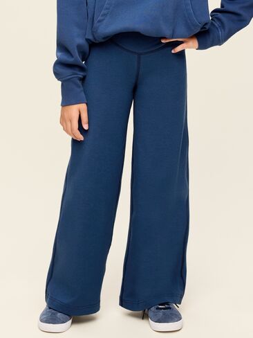 Old Navy High-Waisted PowerChill Crossover Wide-Leg Pants for Girls - Obscure Night in Kuwait