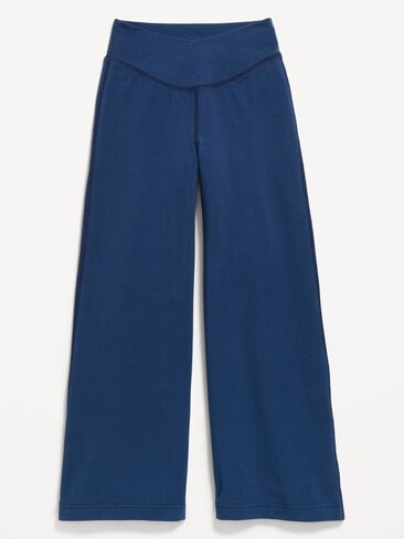 Old Navy High-Waisted PowerChill Crossover Wide-Leg Pants for Girls - Obscure Night in Kuwait