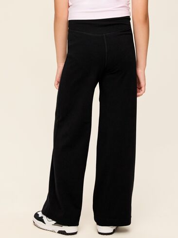 Old Navy High-Waisted PowerChill Crossover Wide-Leg Pants for Girls - Black Jack in Kuwait