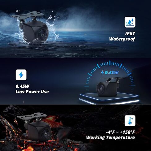 ATOTOZONE AC-RCR04W 1080P Rearview Recording Camera,HDR,145° Wide Angle, LRV, IP67 Waterproof, BLC, for S8 UN/MS/PN (S8L/GEN4/ PN Only for Live Rear View and Reverse View, Not for Recording) in Kuwait