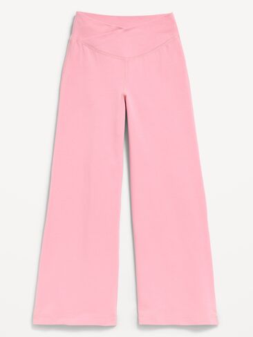 Old Navy High-Waisted PowerChill Crossover Wide-Leg Pants for Girls - Pressed Flower in Kuwait