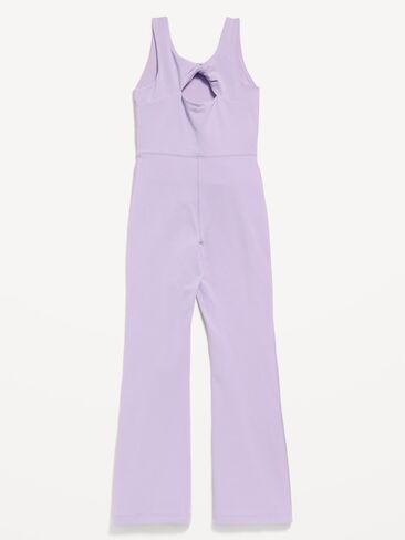 Old Navy Sleeveless PowerChill Twist-Back Jumpsuit for Girls - Dusky Lavender in Kuwait