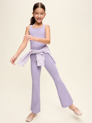 Old Navy Sleeveless PowerChill Twist-Back Jumpsuit for Girls - Dusky Lavender in Kuwait