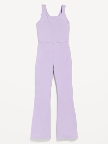 Old Navy Sleeveless PowerChill Twist-Back Jumpsuit for Girls - Dusky Lavender in Kuwait
