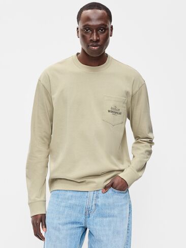 Old Navy Long-Sleeve Heavyweight Graphic T-Shirt - Elbow Grease in Kuwait