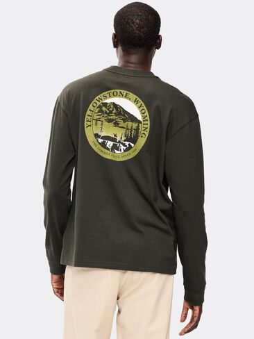 Old Navy Long-Sleeve Heavyweight Graphic T-Shirt - Dark Kelp in Kuwait