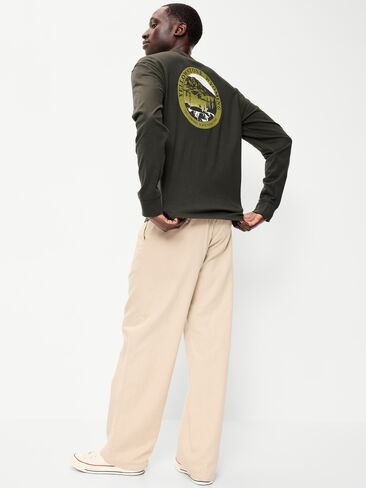 Old Navy Long-Sleeve Heavyweight Graphic T-Shirt - Dark Kelp in Kuwait