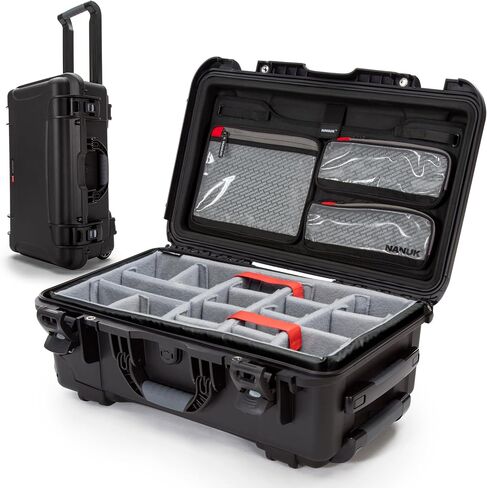 NANUK 935 Pro Photo Kit – Waterproof Travel Camera Hard Case with Padded Dividers and Wheels, 22" x 14" x 9" - Dustproof and Impact Resistant, Airline Carry-On Approved – Olive in Kuwait