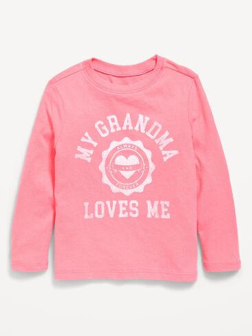 Old Navy Long-Sleeve Graphic T-Shirt for Toddler Girls - Ginger Rose in Kuwait