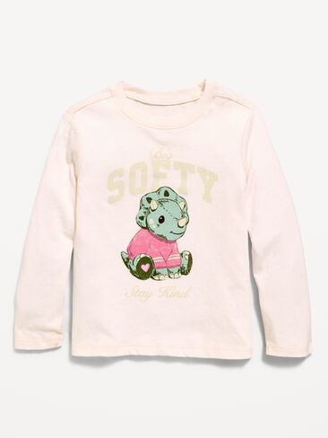 Old Navy Long-Sleeve Graphic T-Shirt for Toddler Girls - Blush On You in Kuwait