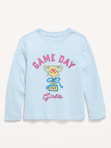Old Navy Long-Sleeve Graphic T-Shirt for Toddler Girls - Blue Tranquility in Kuwait