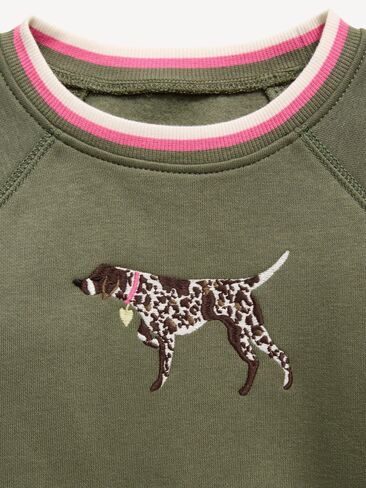 Old Navy Long-Sleeve Graphic Sweatshirt for Toddler Girls - Olive Through This in Kuwait