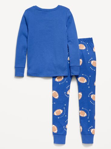 Old Navy Printed Snug-Fit Pajama Set for Toddler & Baby - Football Champ in Kuwait