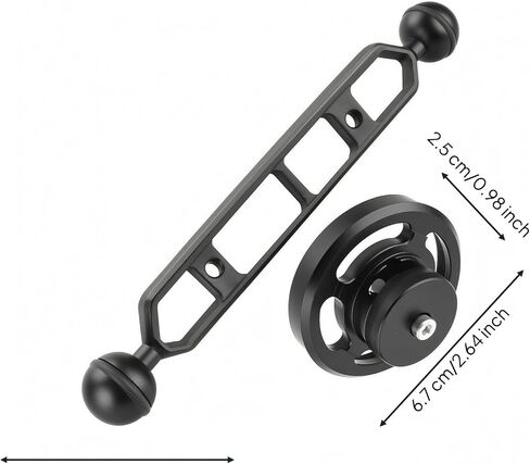 Lens Mount Adapter Camera Mount Holder Base Bracket with Threaded Connection and Slotted Cutouts Aluminum Alloy Construction for Underwater Rigs, M67 Mount-arm in Saudi Arabia