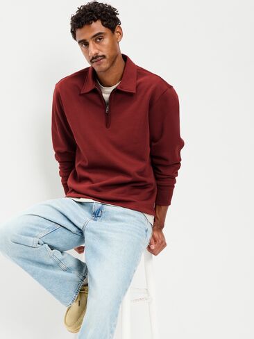 Old Navy Collared Fleece Quarter-Zip Pullover - Russet Brown in Kuwait