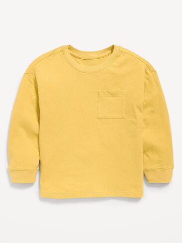 تي شيرت Old Navy كبير الحجم بجيب طويل الأكمام للأولاد الصغار - Cornhusk in Kuwait
