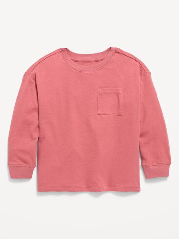 Old Navy Oversized Long-Sleeve Pocket T-Shirt for Toddler Boys - ISLAND FLOWER in Kuwait