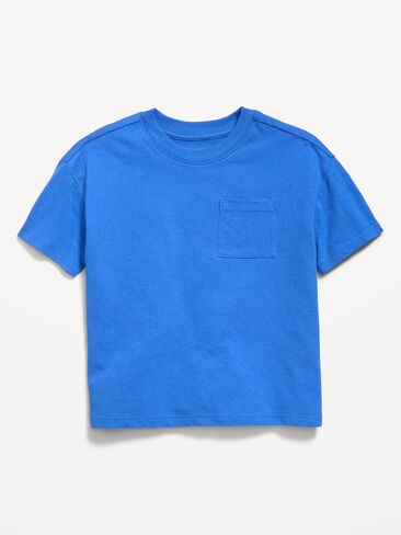 Old Navy Oversized Short-Sleeve Pocket T-Shirt for Toddler Boys - Crayon Blue in Kuwait