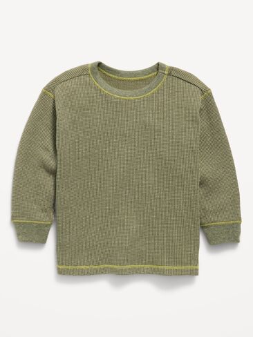 Old Navy Long-Sleeve Waffle Knit T-Shirt for Toddler Boys - Alpine Tundra in Kuwait