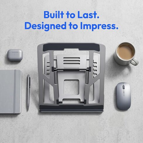 Laptop Stand Foldable Carbon Steel Lift Stand Ergonomic Design for MacBook Multibrand Laptop and Tablet in Kuwait
